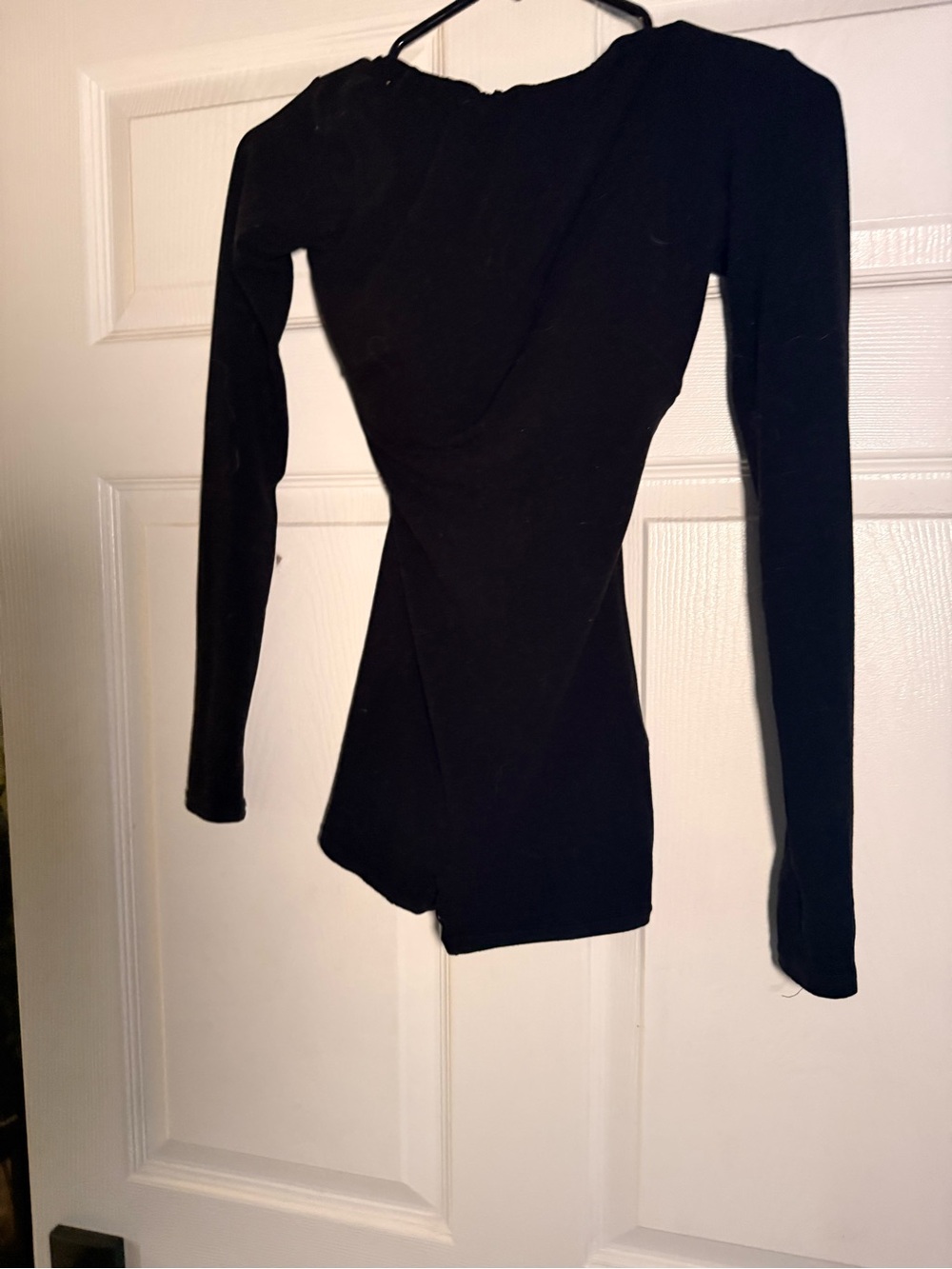 Black Long Sleeve Dance Romper | Open Back | Thumbholes | Size Small